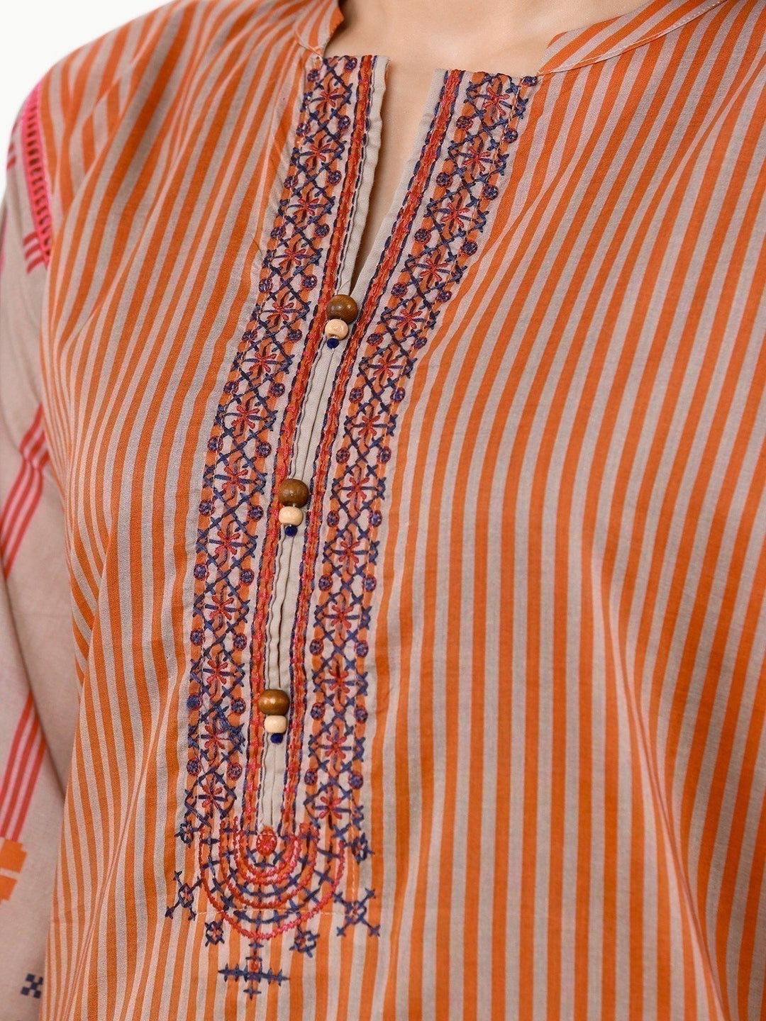 Pret 1Pc Embroidered Chanderi Shirt - EWTKE22-68096