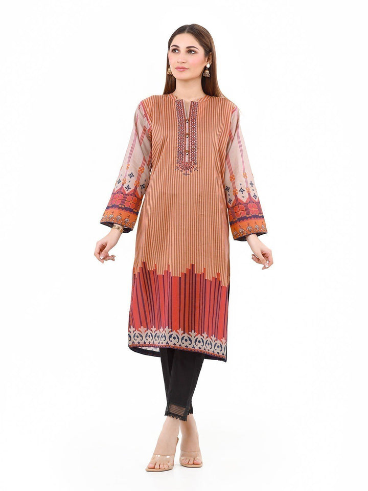 Pret 1Pc Embroidered Chanderi Shirt - EWTKE22-68096