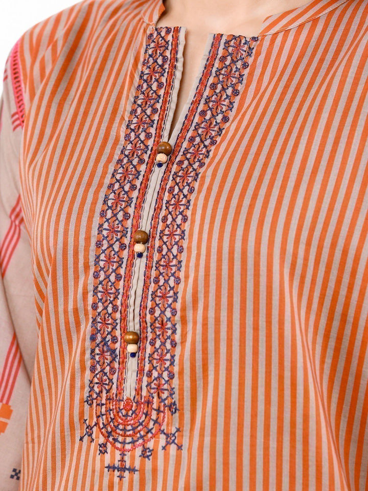 Pret 1Pc Embroidered Chanderi Shirt - EWTKE22-68096