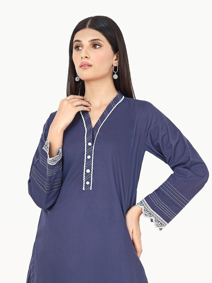 Pret 1Pc Embroidered Cambric Shirt - EWTKE22-68105