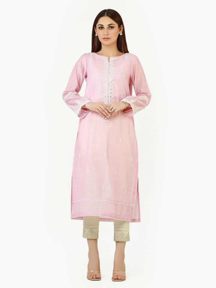 Pret 1Pc Embroidered Chanderi Shirt - EWTKE22-68383