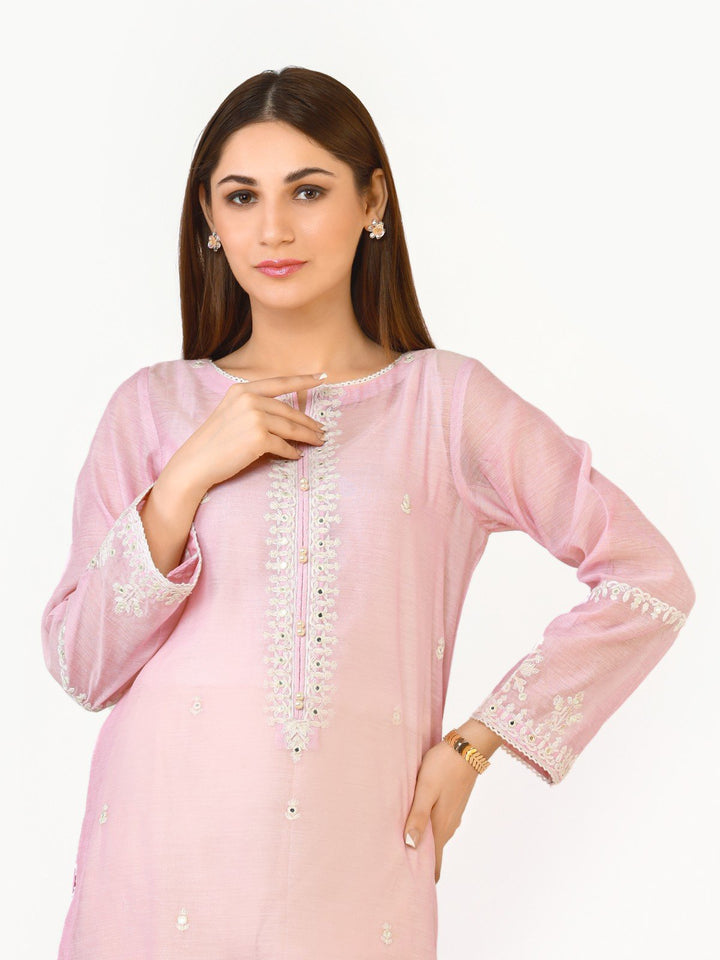 Pret 1Pc Embroidered Chanderi Shirt - EWTKE22-68383