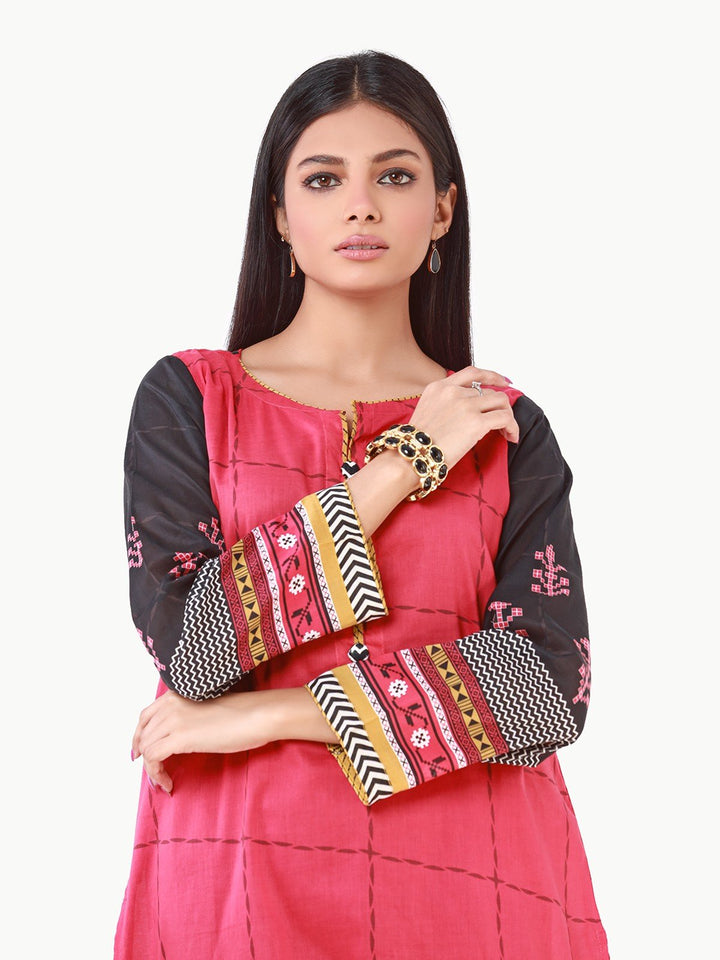 Pret 1Pc Printed Pink Shirt - EWTKP22-68077