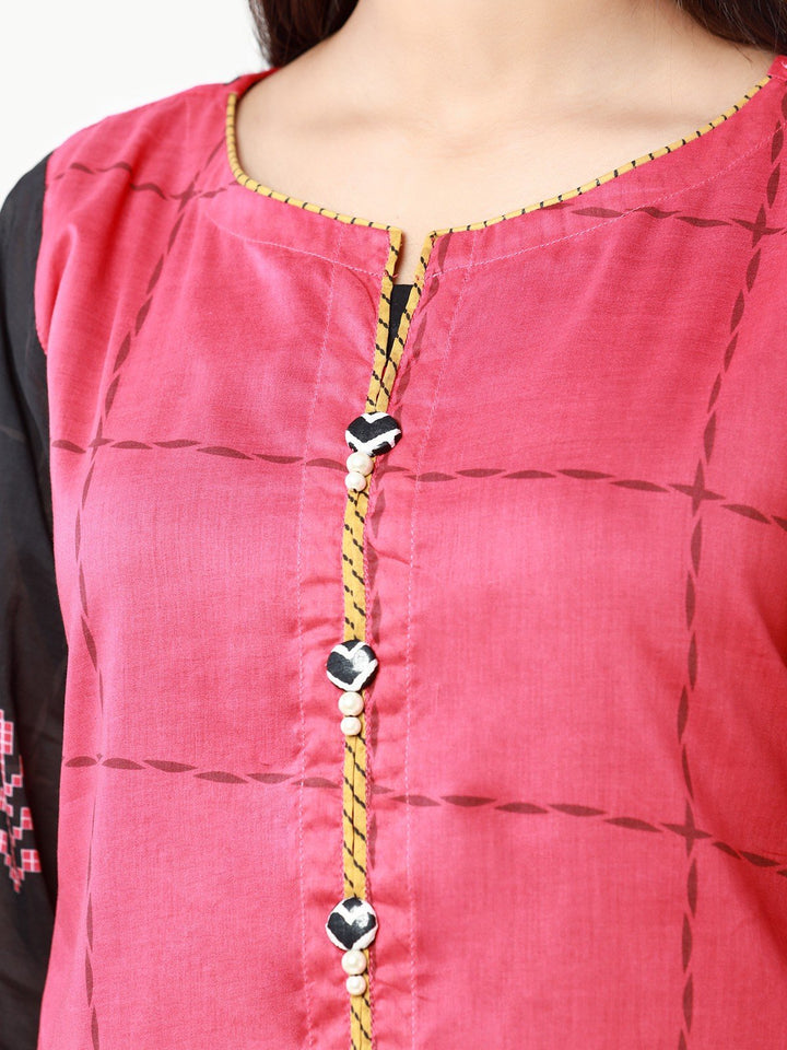 Pret 1Pc Printed Pink Shirt - EWTKP22-68077
