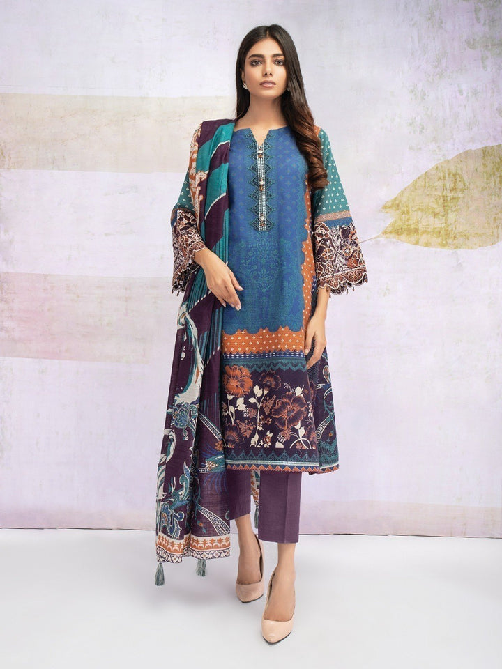 EWU21V11-21748 Unstitched Multi Embroidered Viscose 3 Piece