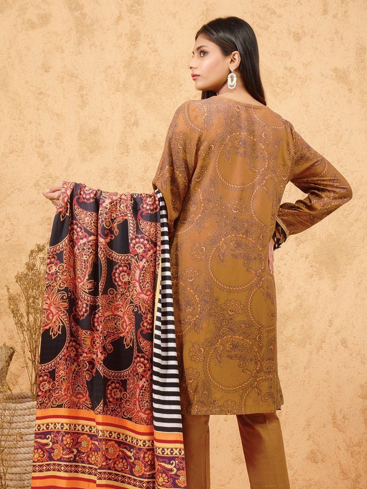 EWU21V11-21759 Unstitched Gold Embroidered Viscose 3 Piece