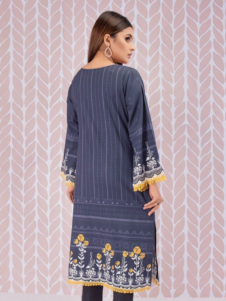 EWU21V8-21734 Unstitched Blue Embroidered Cotton 1 Piece