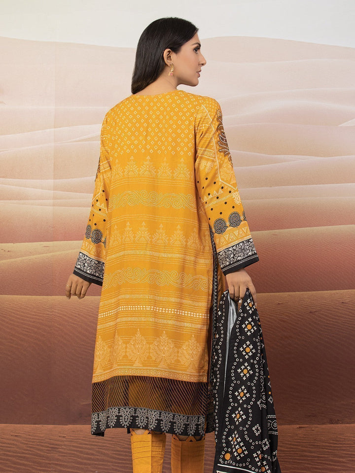 EWU22V10-25016 Unstitched Mustard Embroidered Crepe 3 Piece