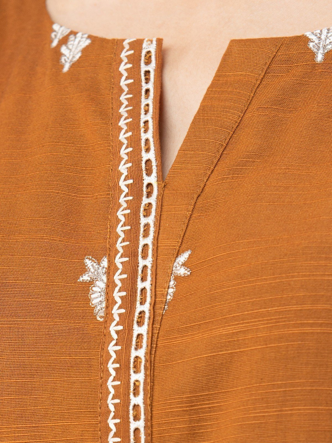 EWU22V12-25011 Unstitched Brown Embroidered Khaddar 3 Piece