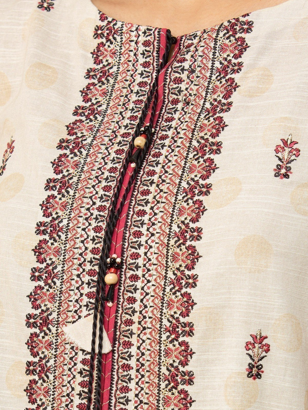 EWU22V12-25013 Unstitched Peach Embroidered Khaddar 3 Piece