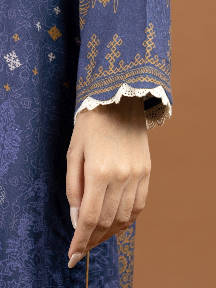 EWU22V13-24042 Unstitched Blue Embroidered Viscose 3 Piece