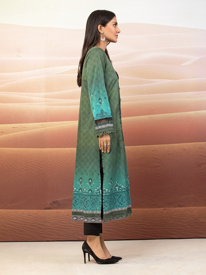 EWU22V9-25046 Unstitched Sea Green Embroidered Cotton Satin 1 Piece