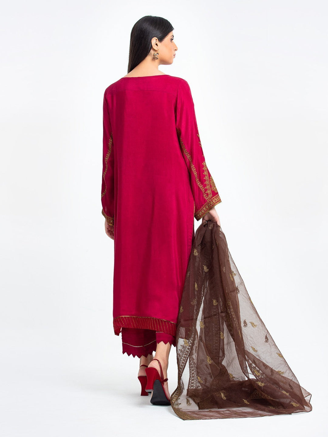 Pret 3Pc Embroidered Raw Silk Suit - EWTKE23-68758-3P