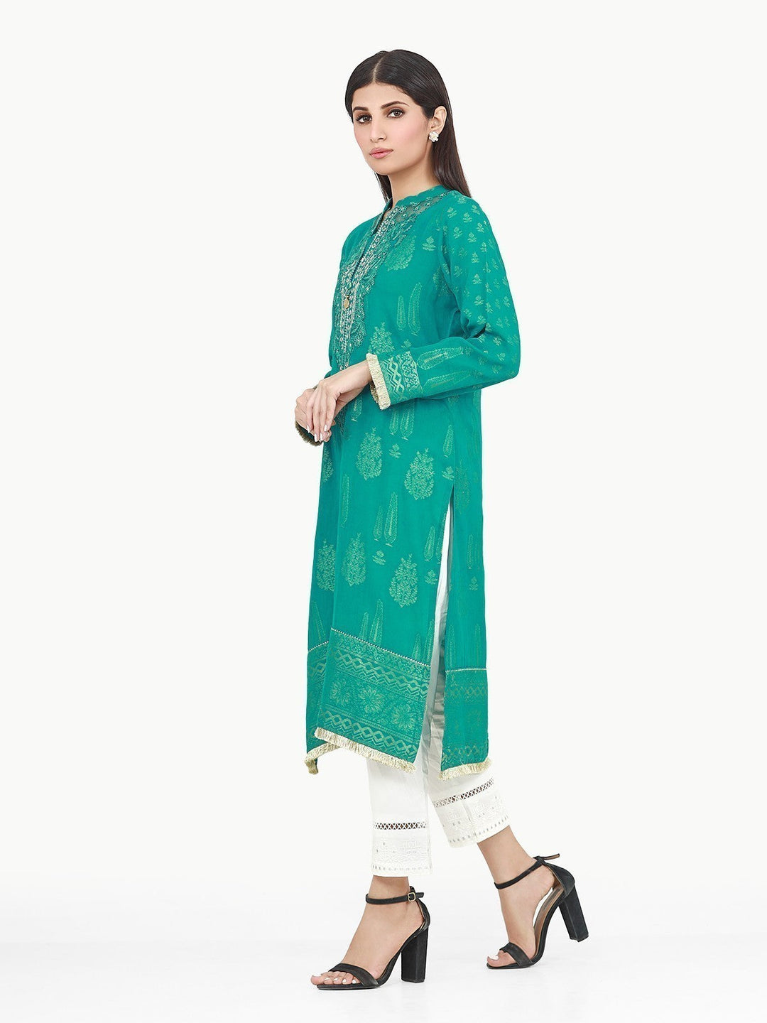 Pret 1Pc Embroidered Cotton Jacquard Shirt - EWTKE22-67738