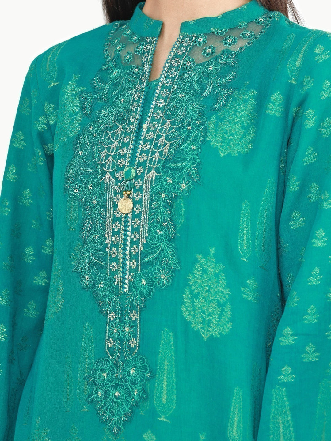 Pret 1Pc Embroidered Cotton Jacquard Shirt - EWTKE22-67738