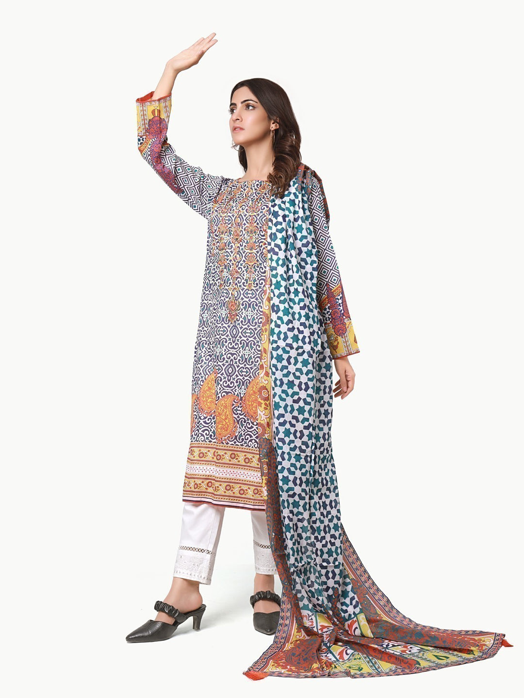 Pret 2Pc Embroidered Lawn Shirt Dupatta - EWTKE22-68223
