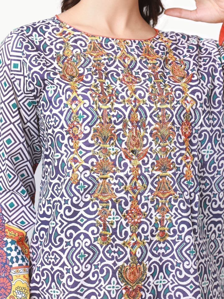 Pret 2Pc Embroidered Lawn Shirt Dupatta - EWTKE22-68223