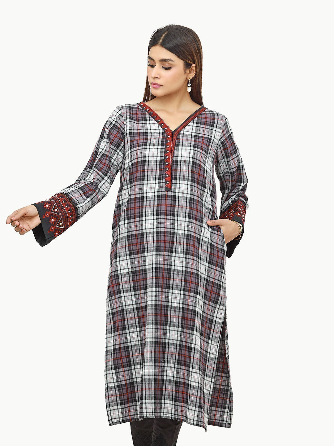 Pret 1Pc Embroidered Cotton Shirt - EWTKE22-68442