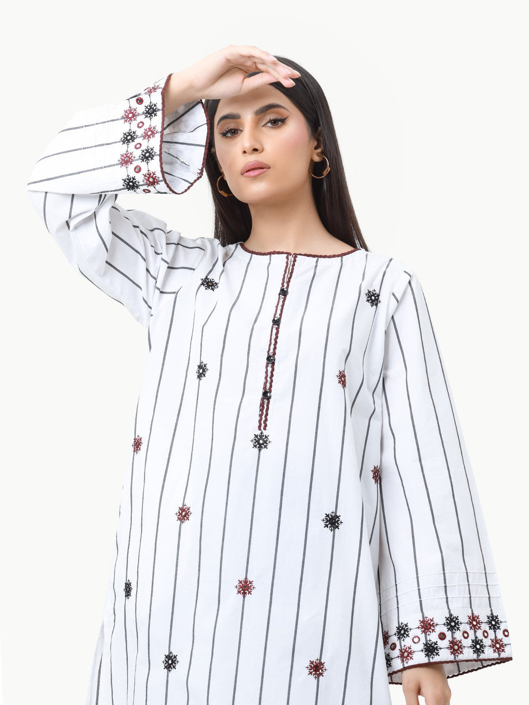 Pret 1Pc Embroidered Cotton Shirt - EWTKE22-68450