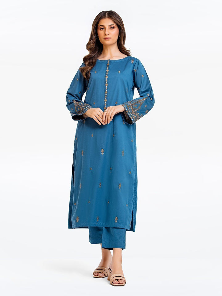 Pret 2Pc Embroidered Cotton Satin Shirt Trouser - EWTKE22-69520ST