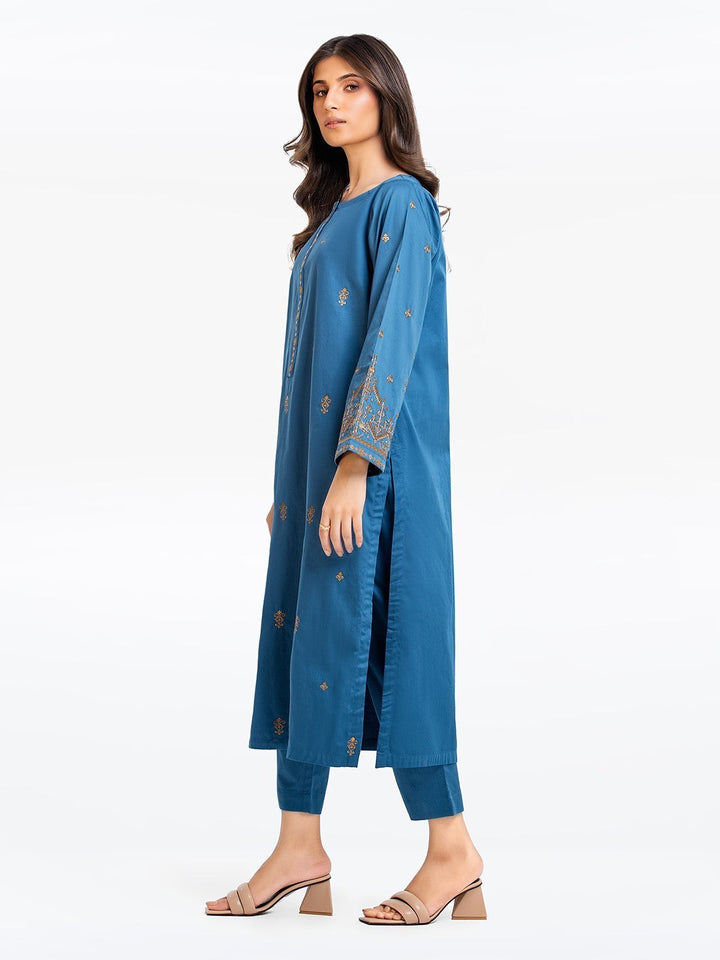 Pret 2Pc Embroidered Cotton Satin Shirt Trouser - EWTKE22-69520ST