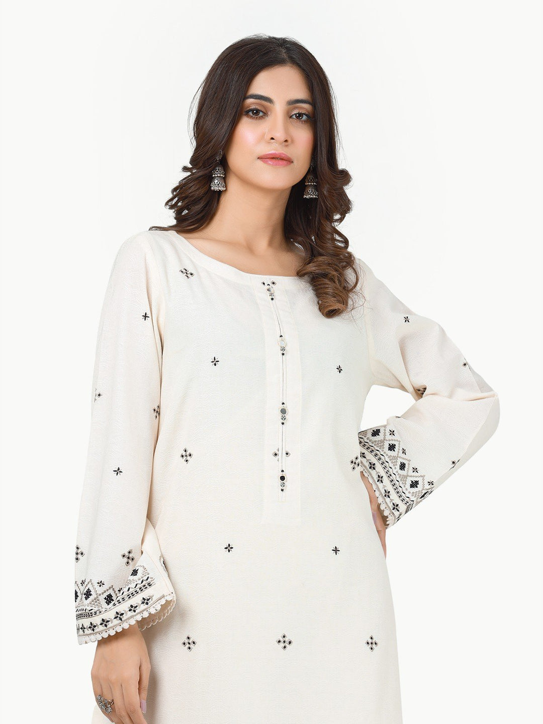 Pret 1Pc Embroidered Dobby Shirt - EWTKE23-68167S
