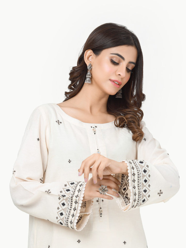 Pret 1Pc Embroidered Dobby Shirt - EWTKE23-68167S