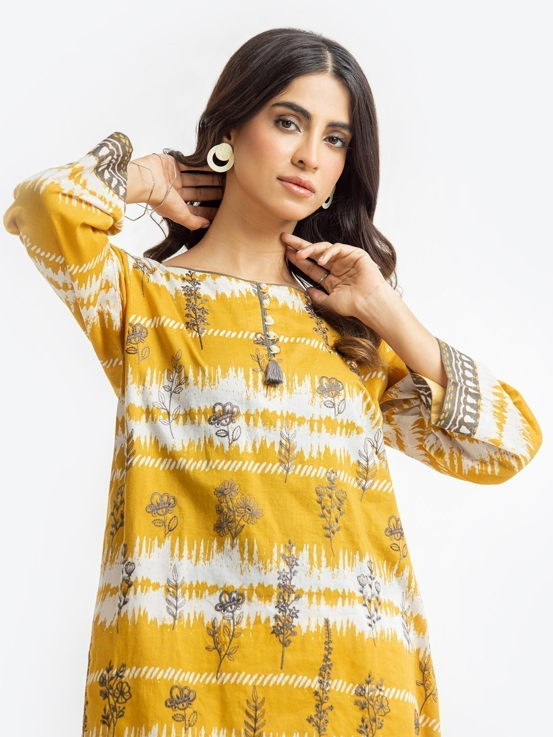 Pret 1Pc Embroidered Cambric Shirt - EWTKE23-68474S