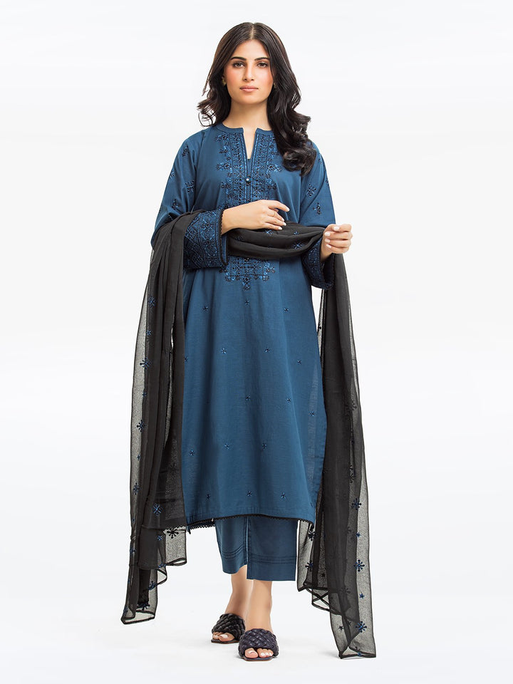 Pret 3Pc Embroidered Cambric Suit - EWTKE23-68651
