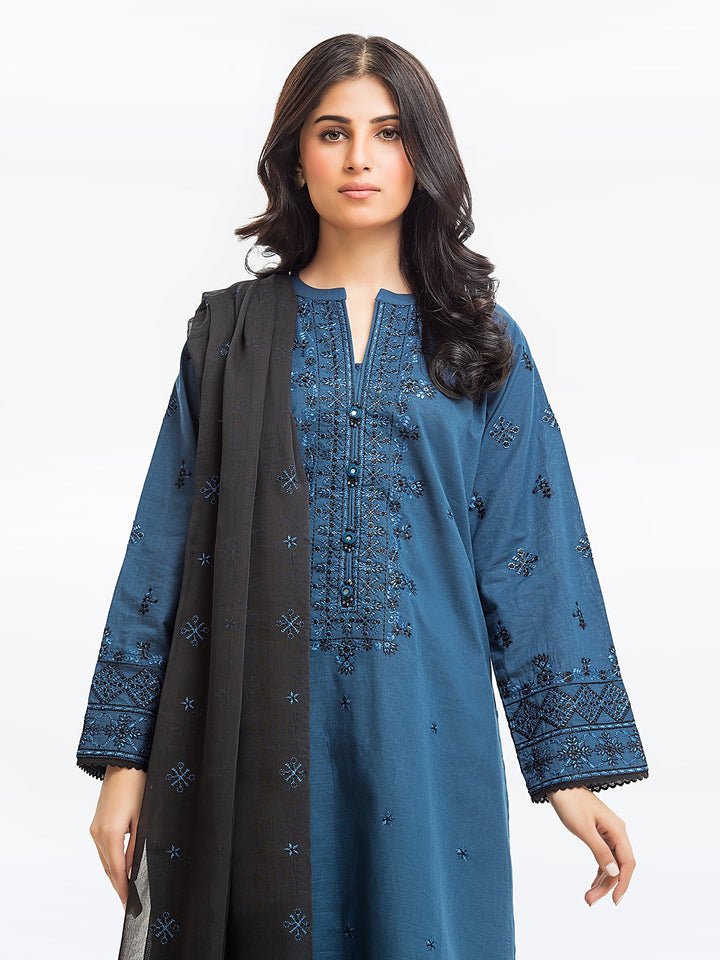 Pret 3Pc Embroidered Cambric Suit - EWTKE23-68651