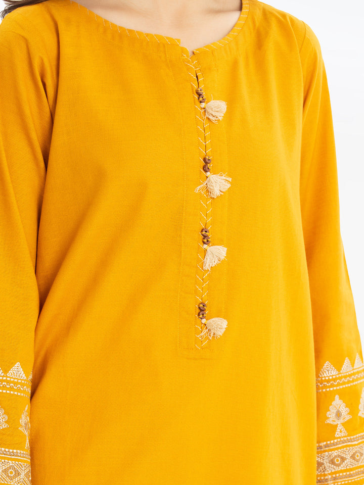Pret 2Pc Embroidered Khaddar Shirt Dupatta - EWTKE23-68729SD