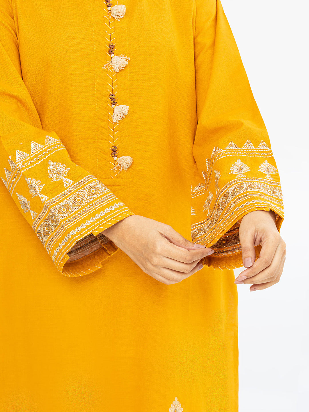 Pret 2Pc Embroidered Khaddar Shirt Dupatta - EWTKE23-68729SD