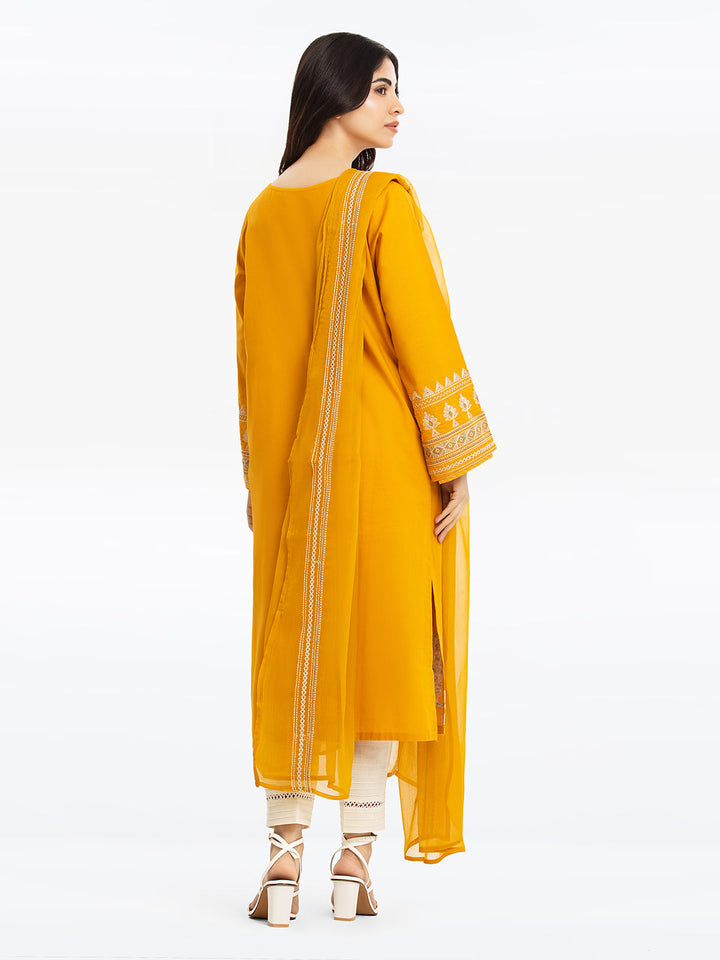 Pret 2Pc Embroidered Khaddar Shirt Dupatta - EWTKE23-68729SD