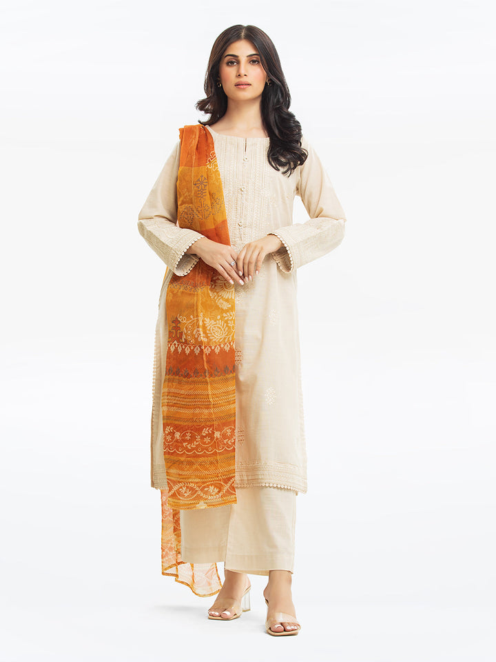Pret 3Pc Embroidered Khaddar Suit - EWTKE23-68769-3P