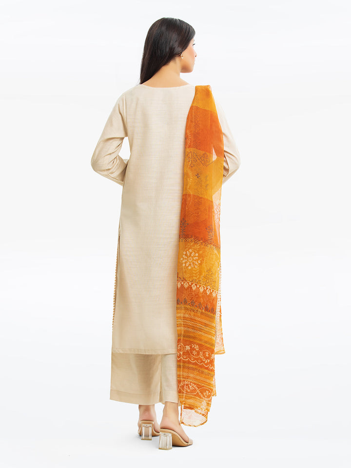 Pret 3Pc Embroidered Khaddar Suit - EWTKE23-68769-3P