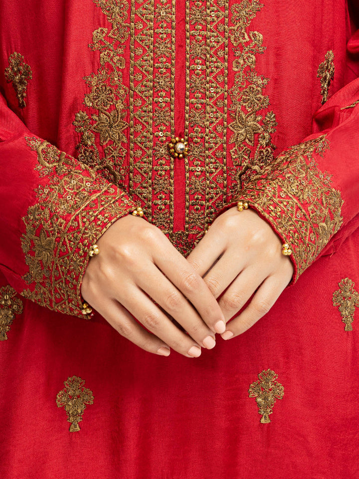 Pret 3Pc Embroidered Raw Silk Suit - EWTKE23-68776