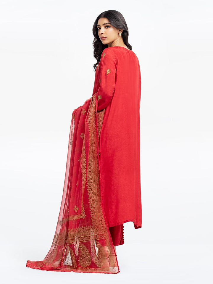 Pret 3Pc Embroidered Raw Silk Suit - EWTKE23-68776