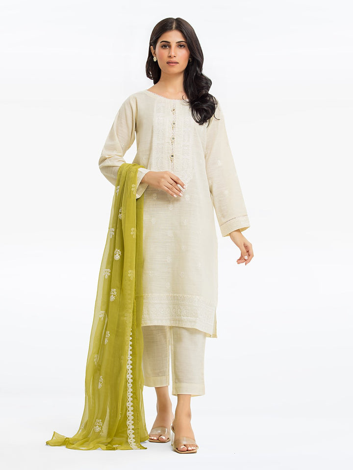 Pret 3Pc Embroidered Khaddar Suit - EWTKE23-68795-3P