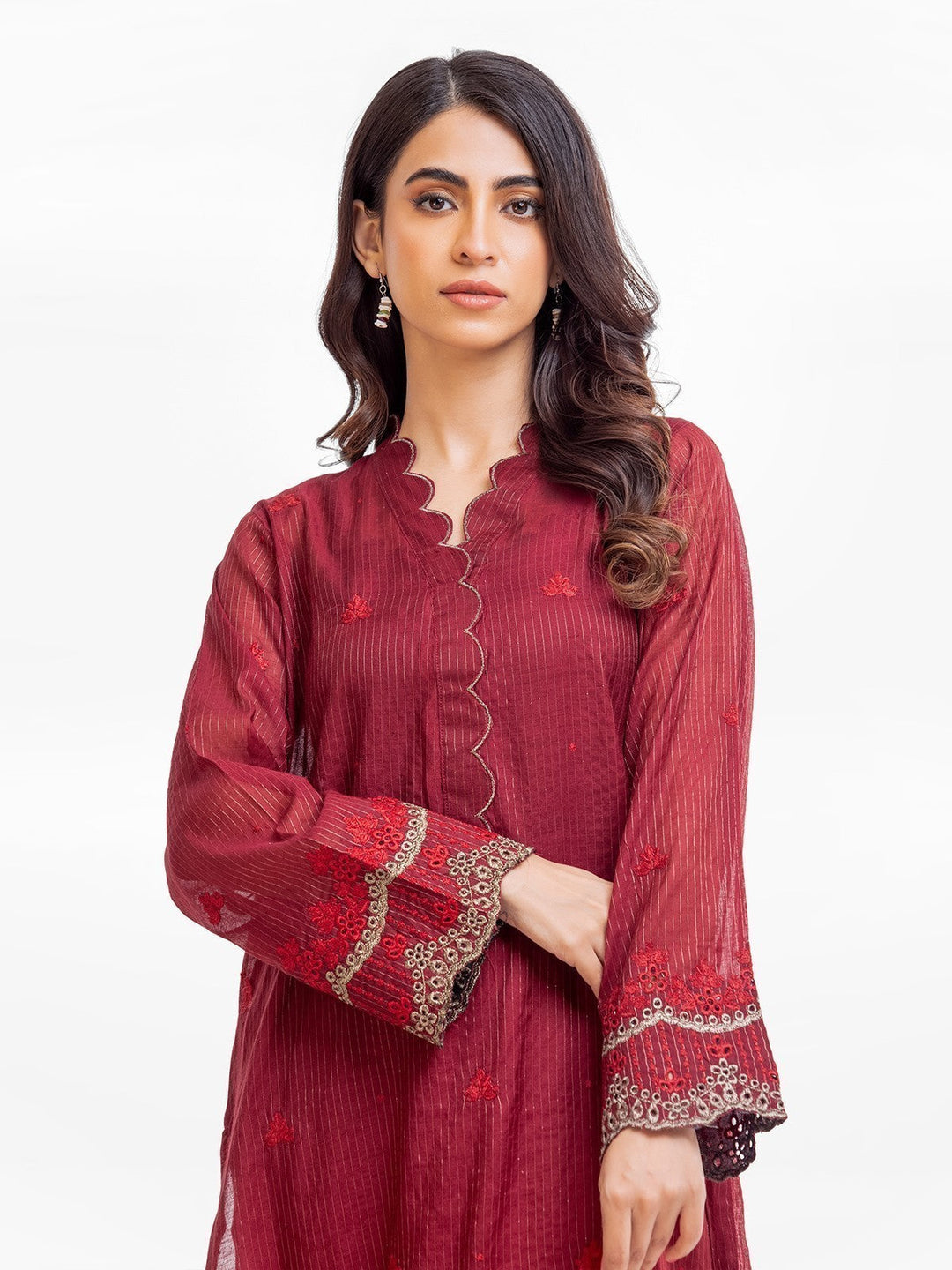 Pret 2Pc Embroidered Cotton Shirt Trouser - EWTKE23-68796ST
