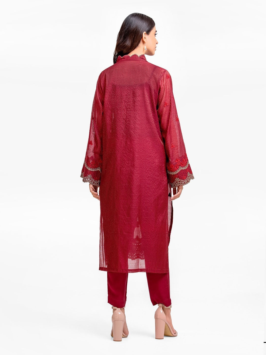 Pret 2Pc Embroidered Cotton Shirt Trouser - EWTKE23-68796ST