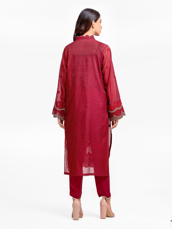 Pret 2Pc Embroidered Cotton Shirt Trouser - EWTKE23-68796ST