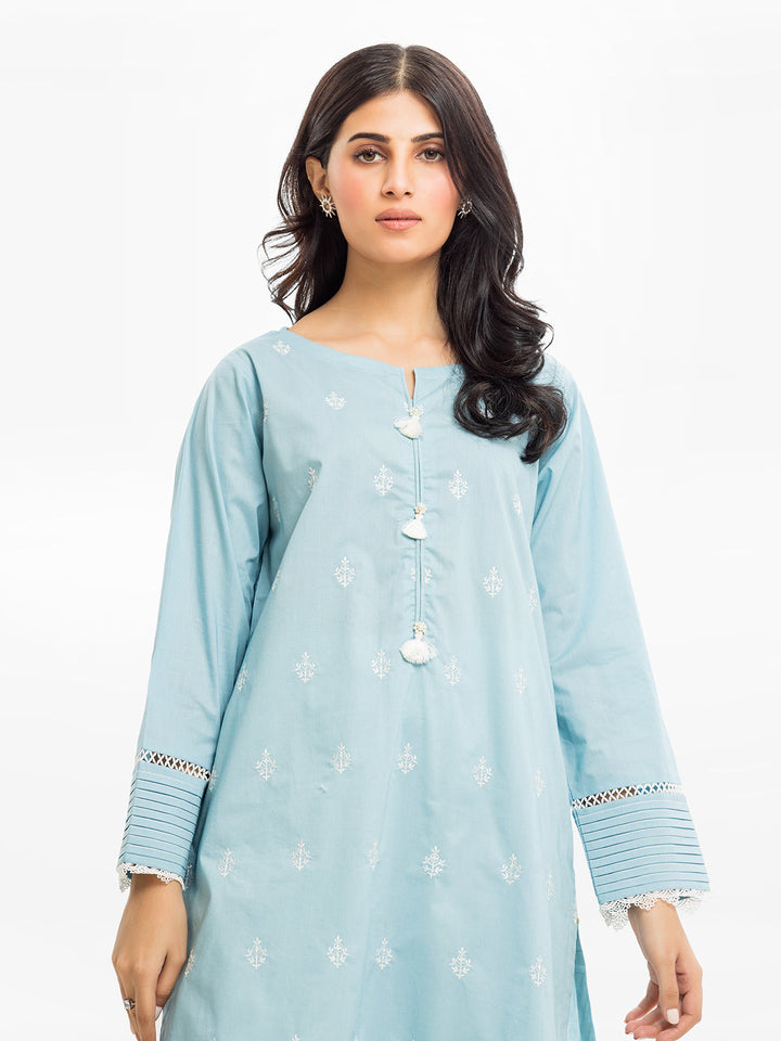 Pret 1Pc Embroidered Cambric Shirt - EWTKE23-68942S