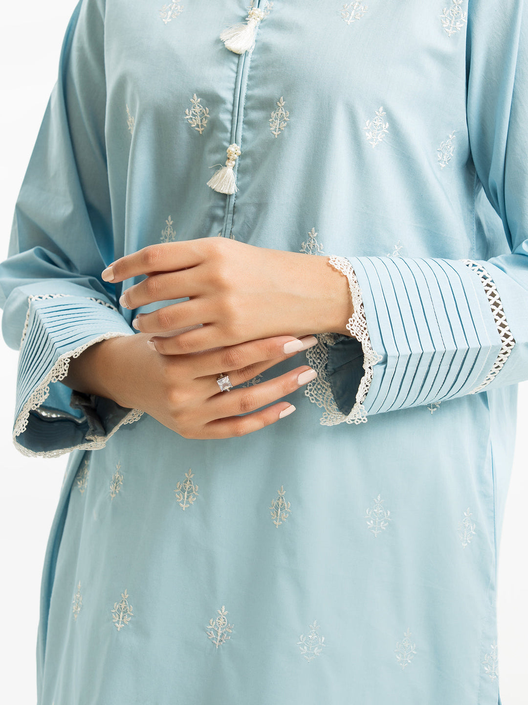 Pret 1Pc Embroidered Cambric Shirt - EWTKE23-68942S
