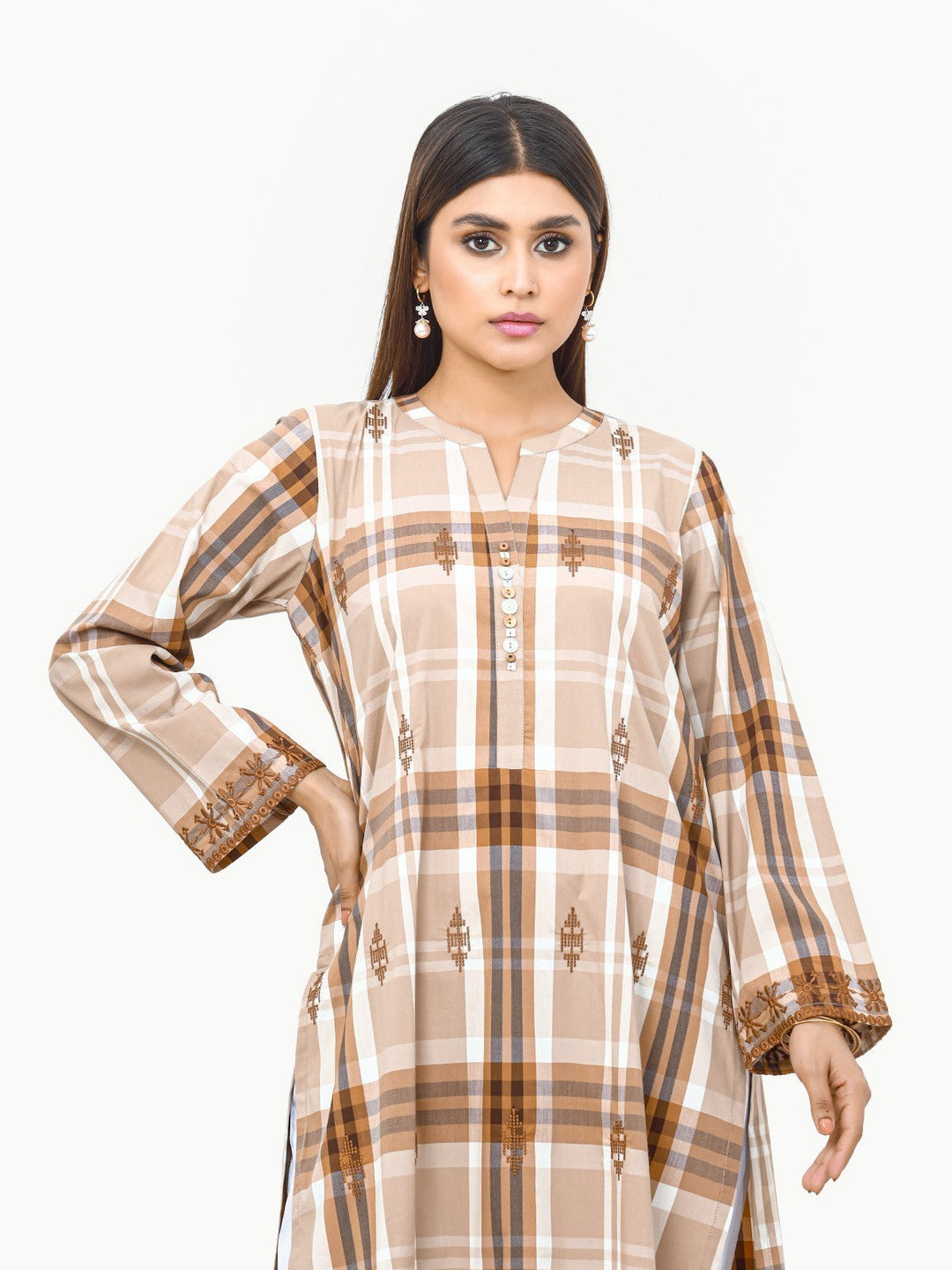 Pret 1Pc Embroidered Cotton Shirt - EWTKE23-69189