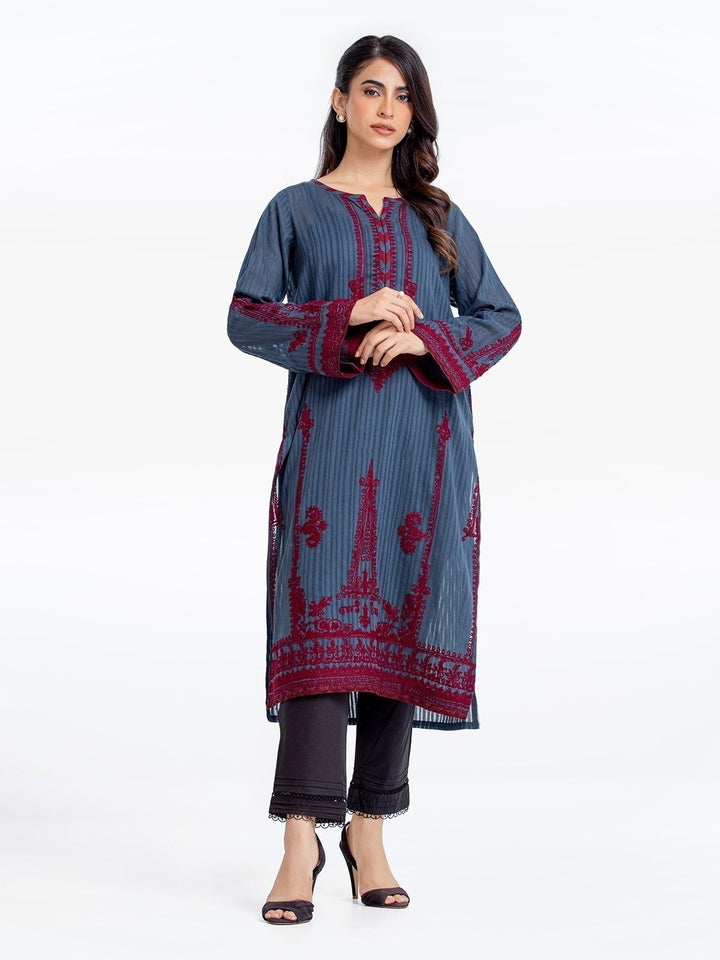 Pret 1Pc Embroidered Lawn Jacquard Shirt - EWTKE23-69206S
