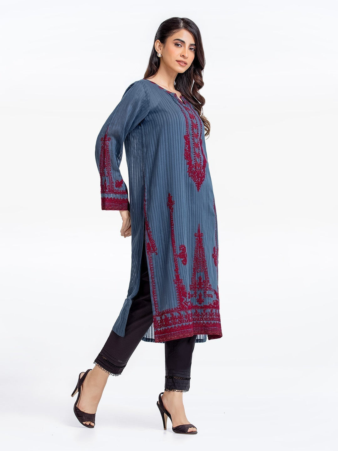 Pret 1Pc Embroidered Lawn Jacquard Shirt - EWTKE23-69206S