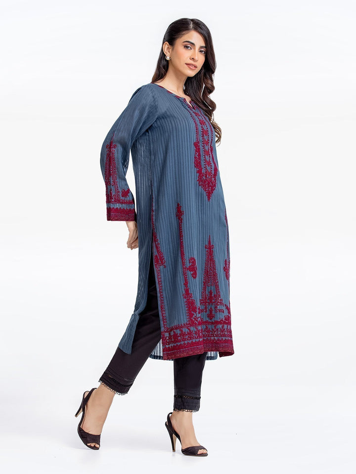 Pret 1Pc Embroidered Lawn Jacquard Shirt - EWTKE23-69206S