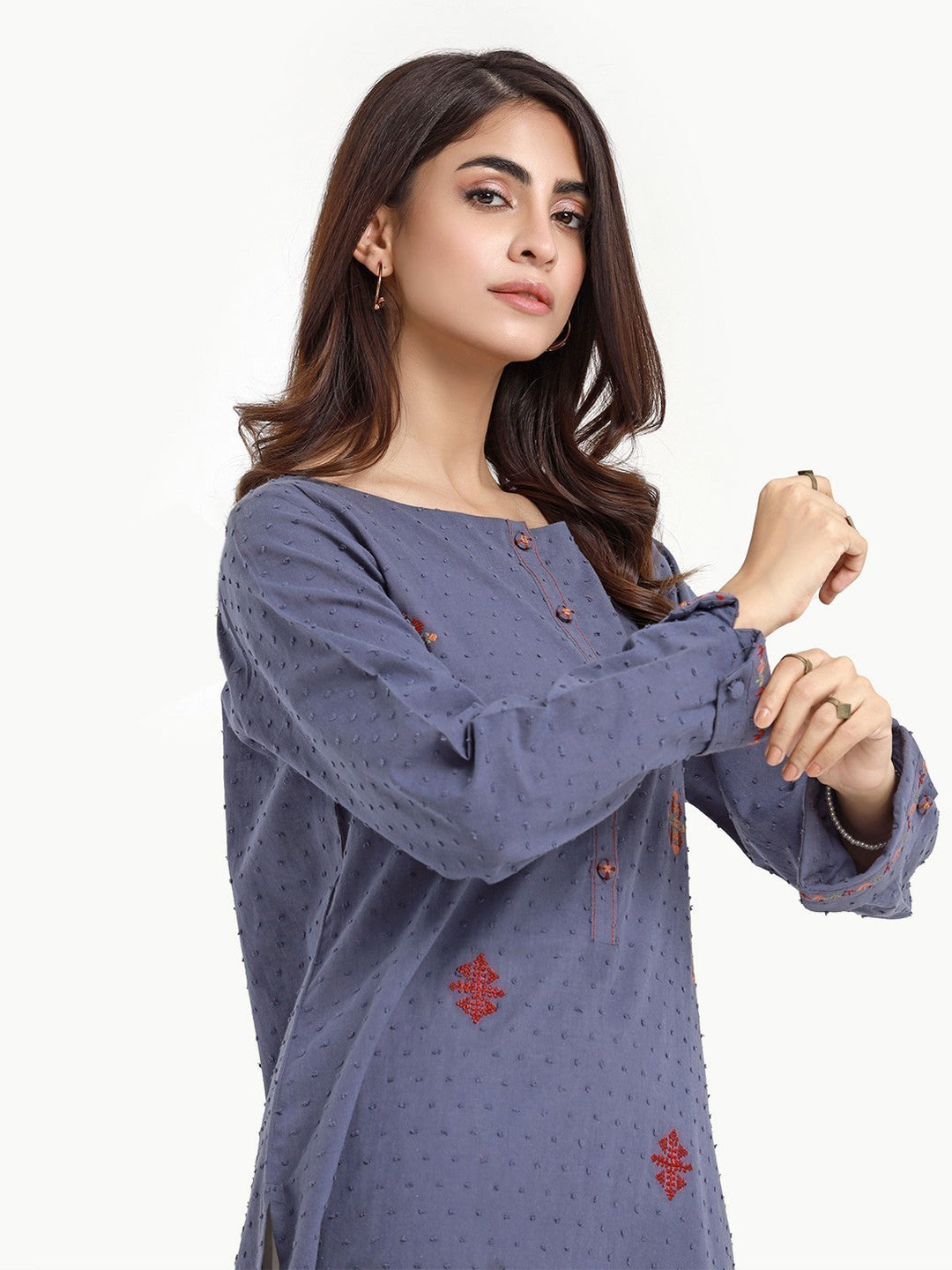 Pret 1Pc Embroidered Cotton Shirt - EWTKE23-69276S