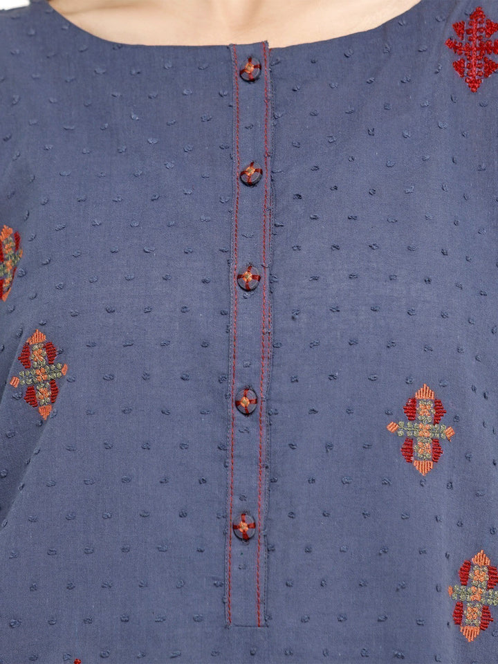 Pret 1Pc Embroidered Cotton Shirt - EWTKE23-69276S