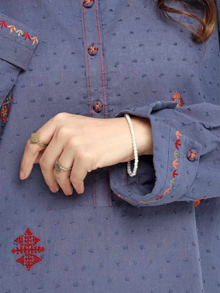 Pret 1Pc Embroidered Cotton Shirt - EWTKE23-69276S